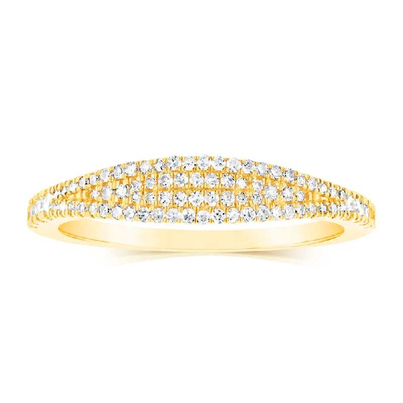 10ct Yellow Gold Fancy Ring in 1/5 Carat Natural Diamonds