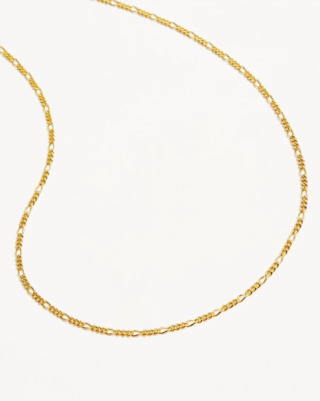 9k Solid Gold 18" Figaro Chain Necklace