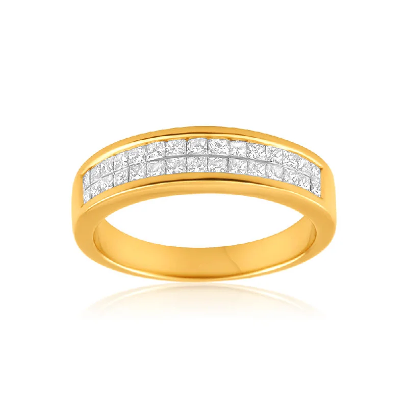 18ct Yellow Gold 'Yasmine' Ring With 0.75 Carats Of Diamonds