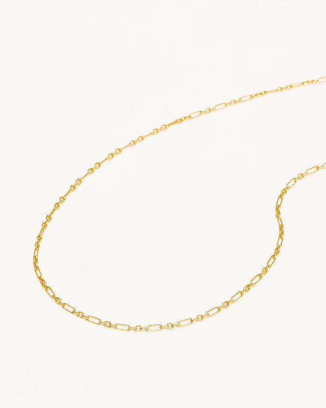 18k Gold Vermeil 19" Mixed Link Chain Necklace