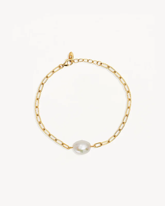 18k Gold Vermeil Breathe Pearl Bracelet