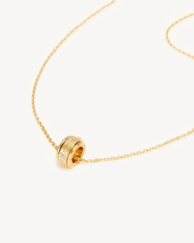 18k Gold Vermeil Breathe Spinning Meditation Necklace