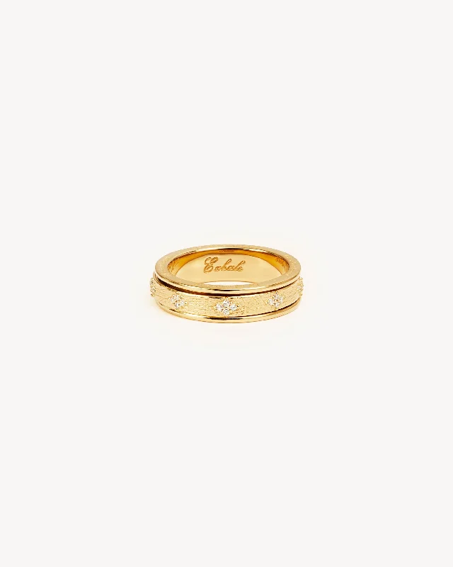 18k Gold Vermeil Breathe Spinning Meditation Ring