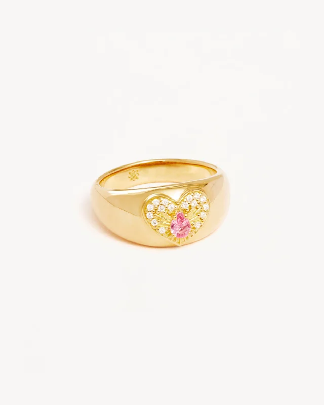 18k Gold Vermeil Connect With Your Heart Ring