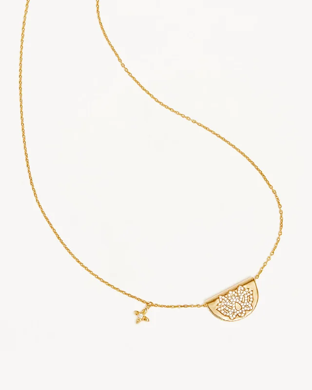 18k Gold Vermeil Live In Light Lotus Necklace