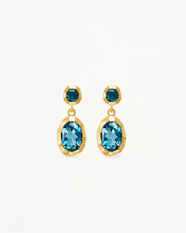 18k Gold Vermeil Sacred Jewel Topaz Earrings