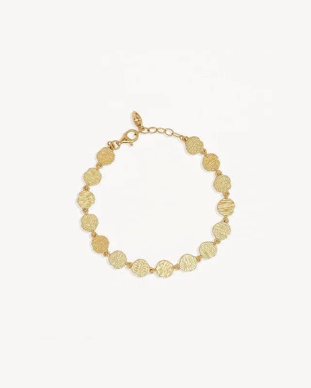 18k Gold Vermeil Woven Light Coin Bracelet