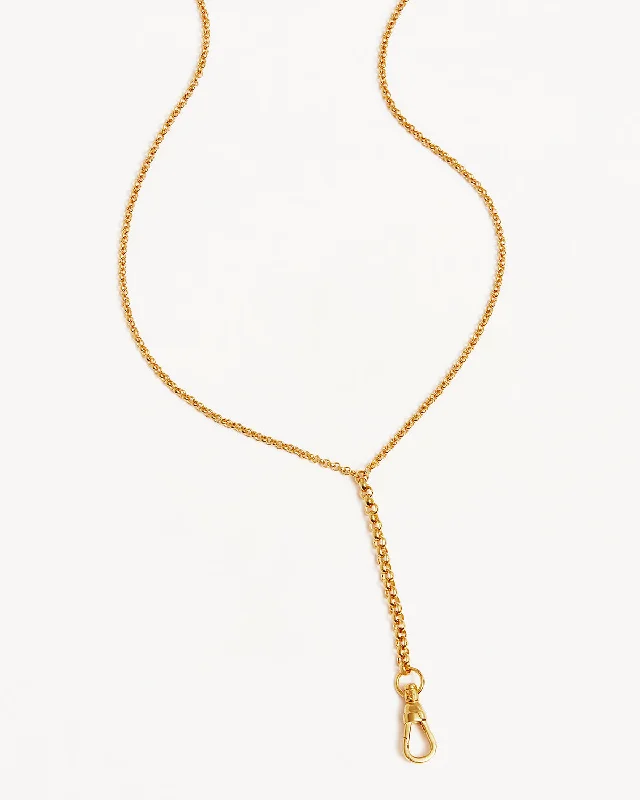 18k Gold Vermeil Your Story Albert Clasp Lariat Necklace