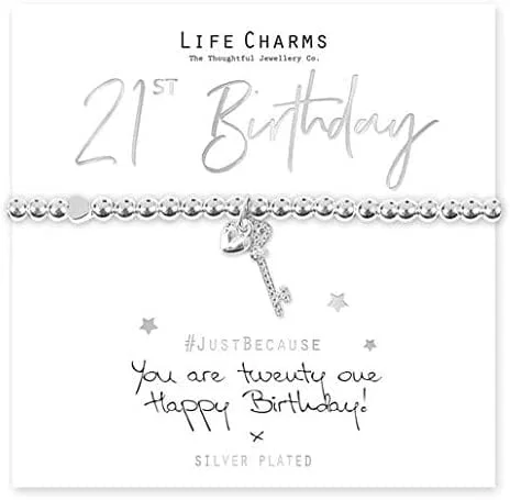 21st Birthday Key Design Bracelet