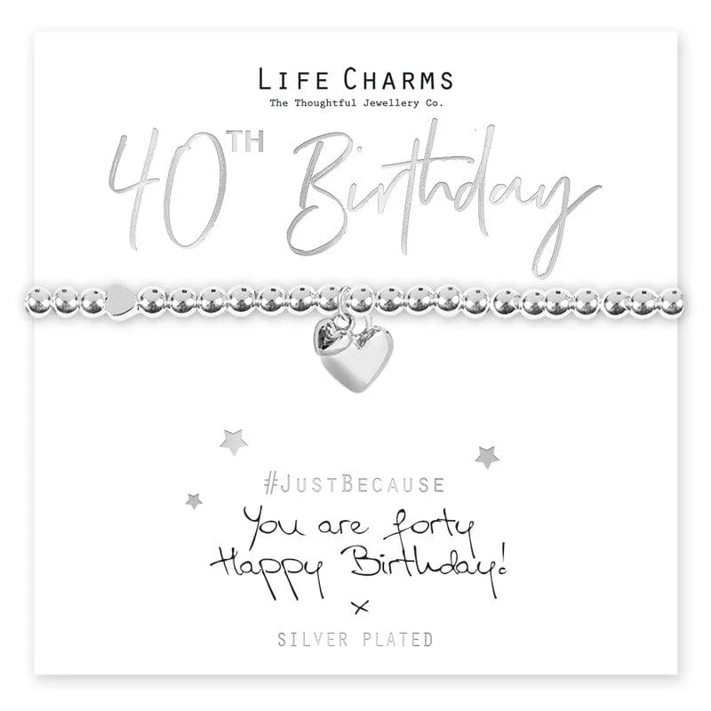 40th Birthday Heart Design Bracelet