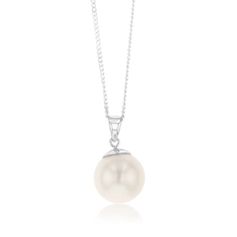 9-11mm White South Sea Pearl Pendant in Sterling Silver