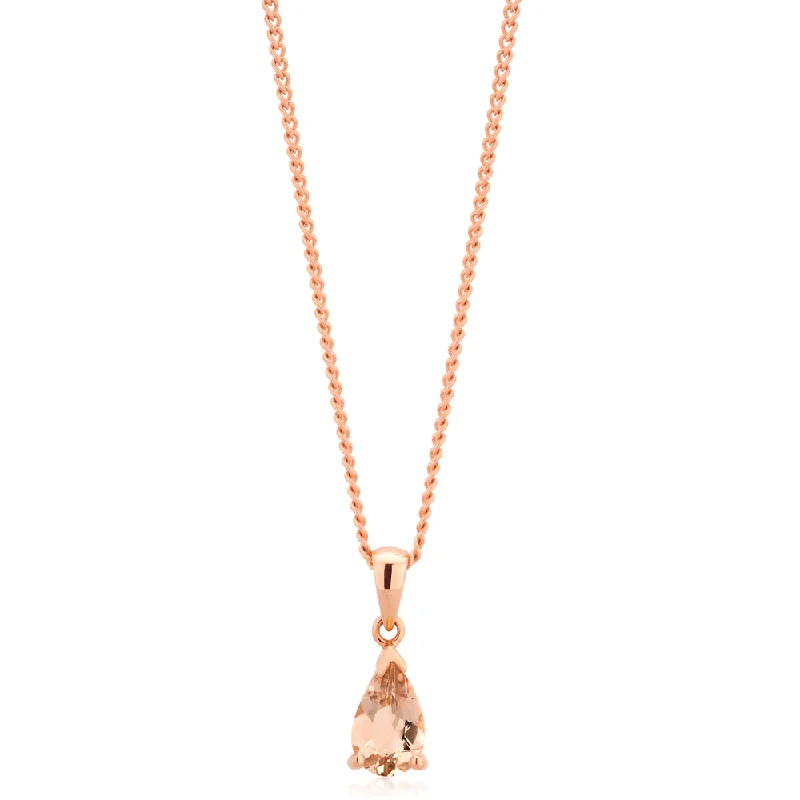 9ct Rose Gold Morganite Pendant