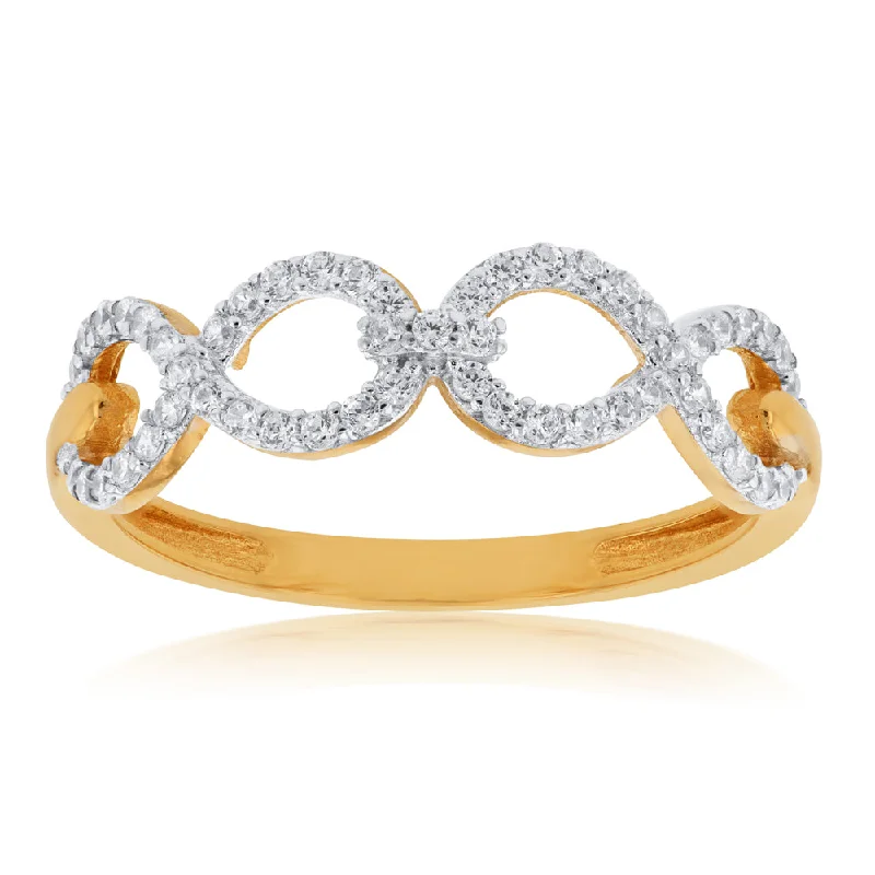 9ct Yellow Gold Cubic Zirconia Ring