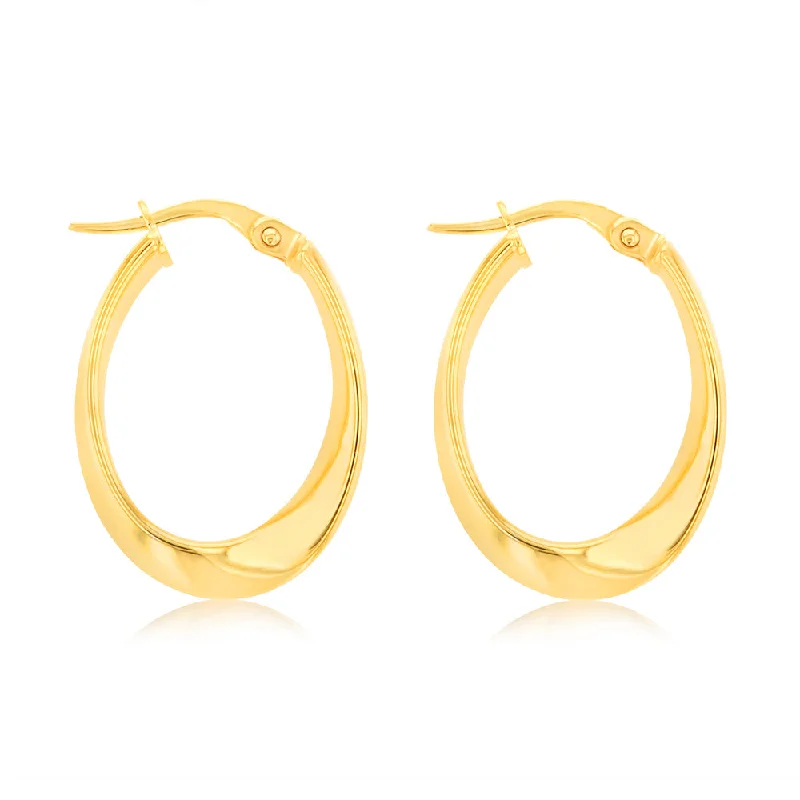 9ct Yellow Gold Fancy Abstract Hoop Earrings