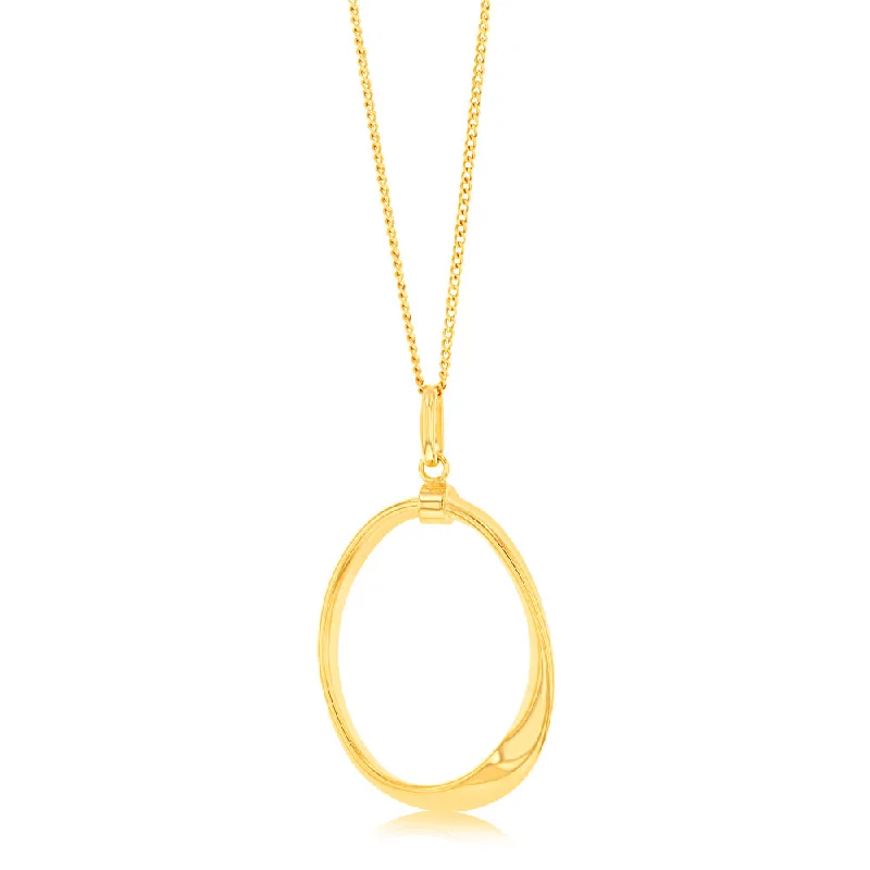 9ct Yellow Gold Fancy Open Circle Pendant