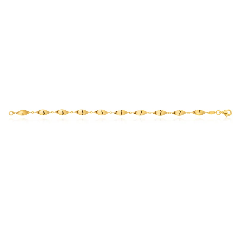 9ct Yellow Gold Filled Fancy 19cm Bracelet