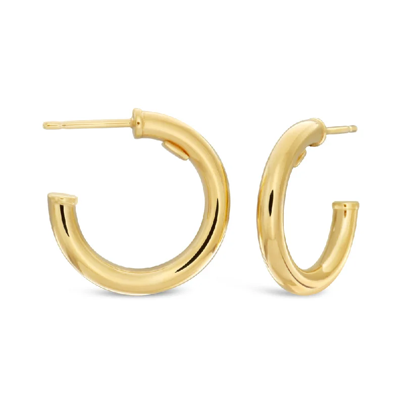 9ct Yellow Gold-Filled Hoop Earrings