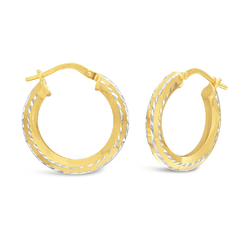 9ct Yellow Gold-Filled Hoop Earrings