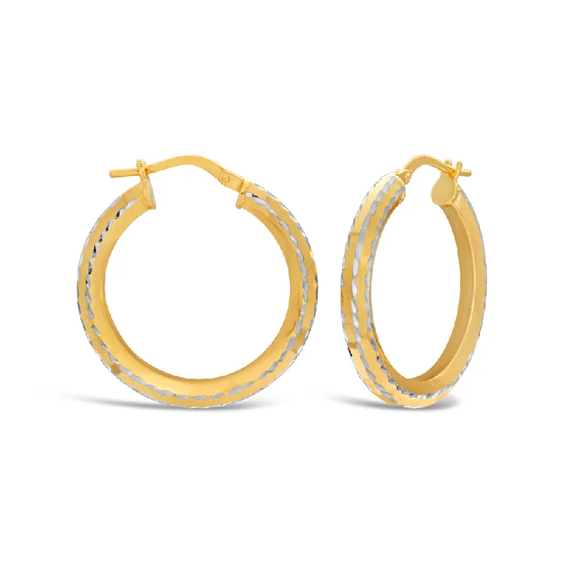 9ct Yellow Gold-Filled Hoop Earrings