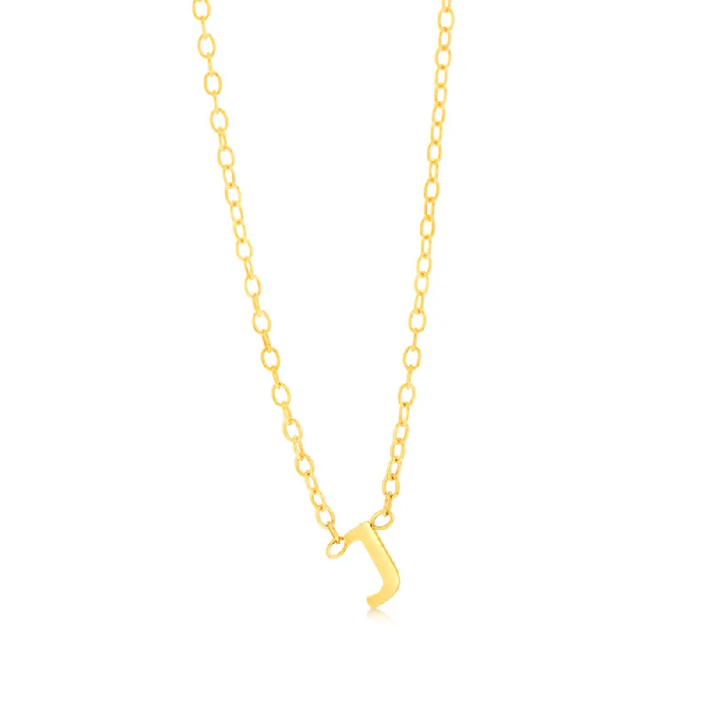 9ct Yellow Gold Initial "J" Pendant