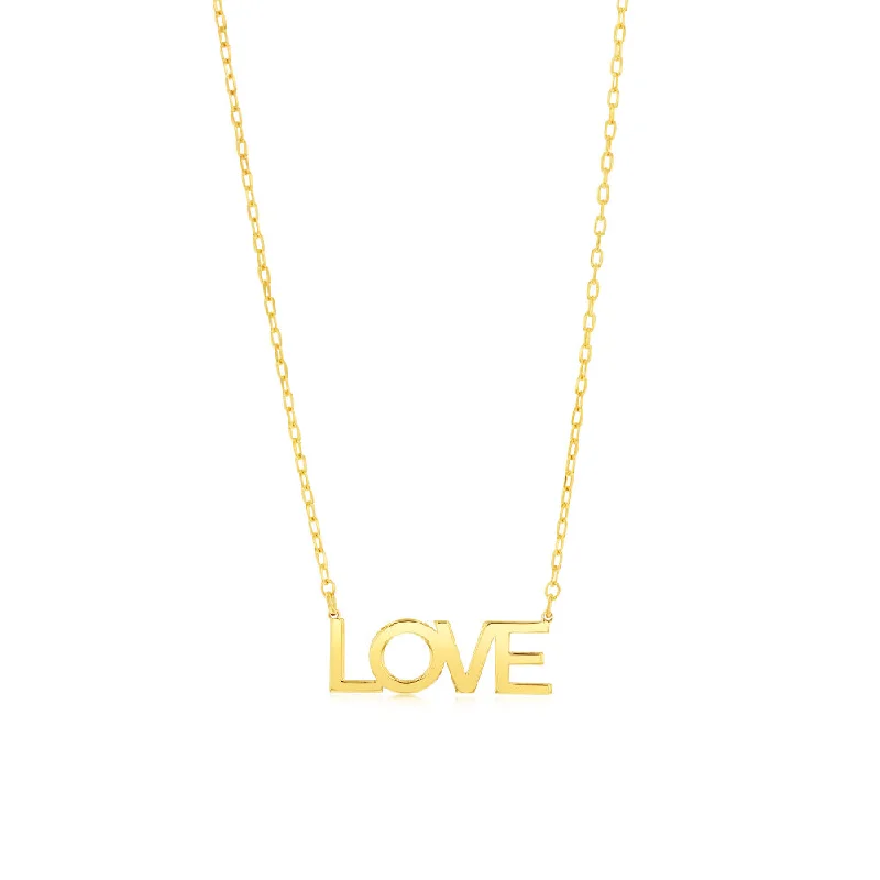 9ct Yellow Gold Love Pendant On Chain