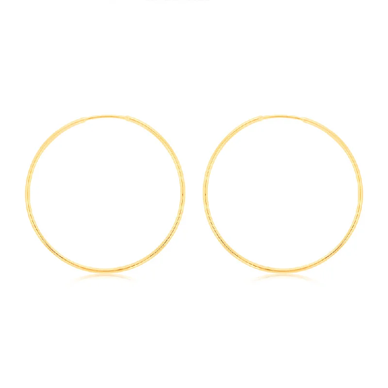 9ct Yellow Gold Plain 20mm Sleeper Earrings