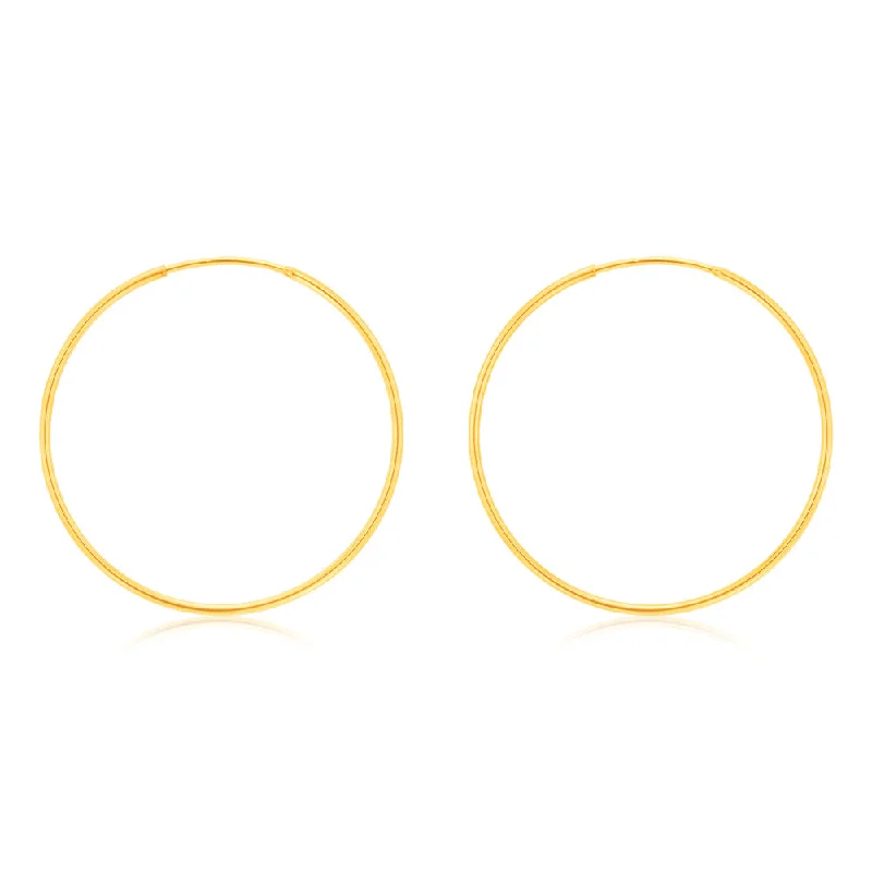 9ct Yellow Gold Plain 25mm Sleeper Earrings