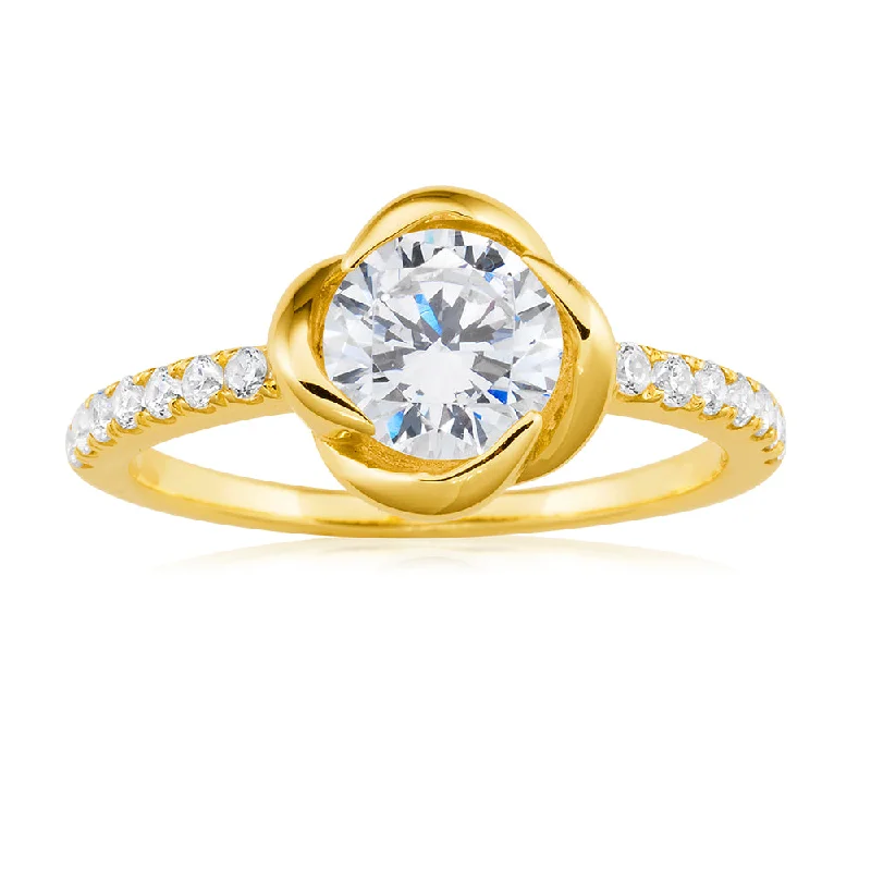 9ct Yellow Gold Refined Cubic Zirconia Ring