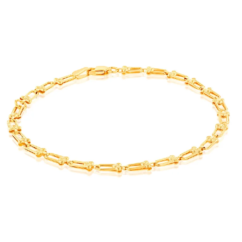 9ct Yellow Gold Silver Filled Fancy19cm Bracelet