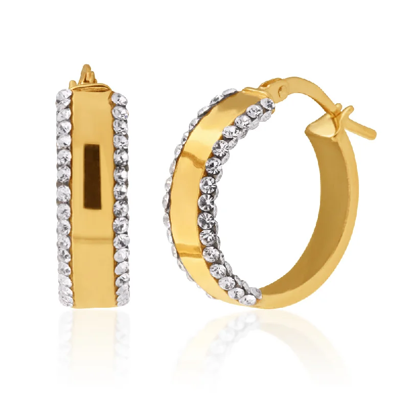 9ct Yellow Gold Silver Filled Hoop Earrings