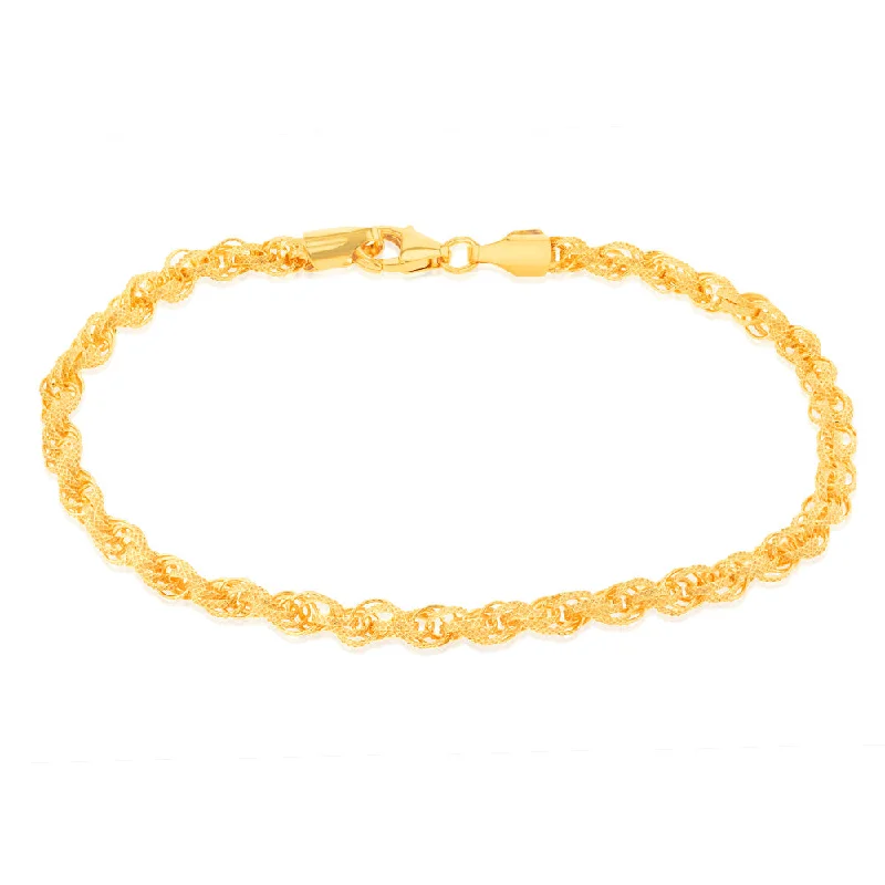 9ct Yellow Gold Silverfilled 19cm Fancy Bracelet