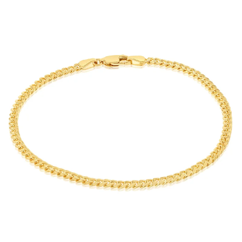 9ct Yellow Gold Silverfilled 80 Gauge Curb 19cm Bracelet