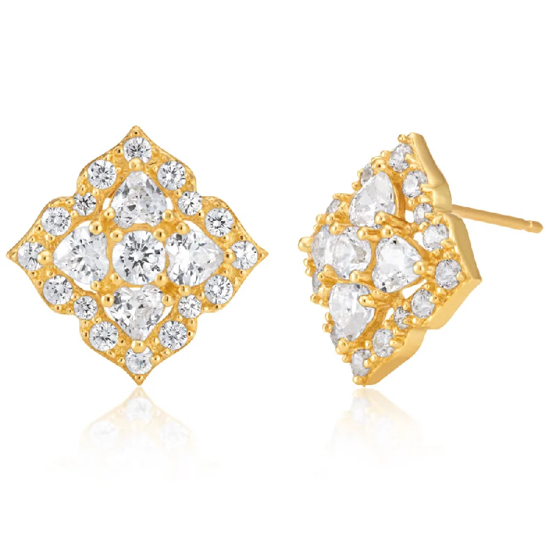 9ct Yellow Gold Zirconia Earrings