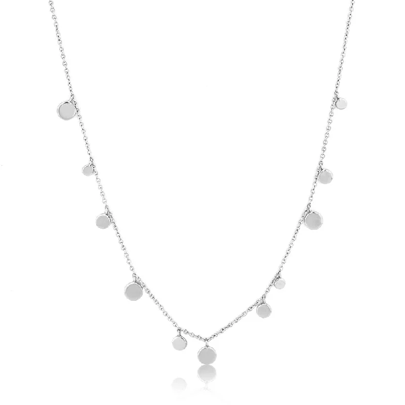 Ania Haie Sterling Silver Geometry Class Mixed Disk Necklace