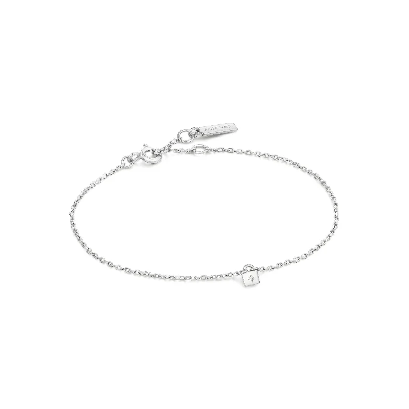 Ania Haie Sterling Silver Under Lock & Key Padlock Bracelet