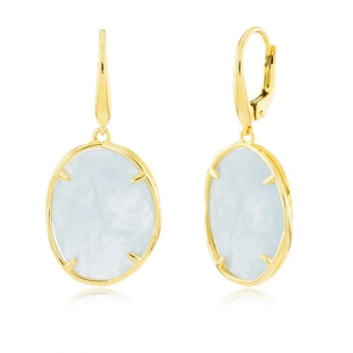 Aquamarine Drop Earrings in 14ct Yellow Gold