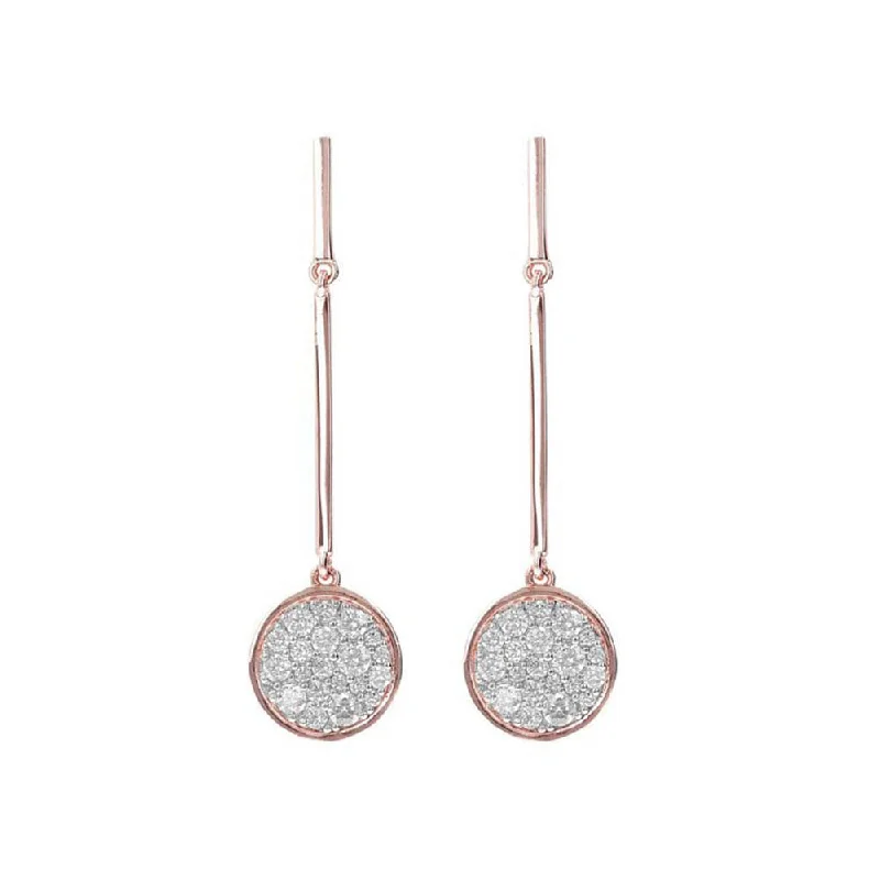 Bronzallure Rose Gold Plated Cubic Zirconia 5.2cm Drop Earrings