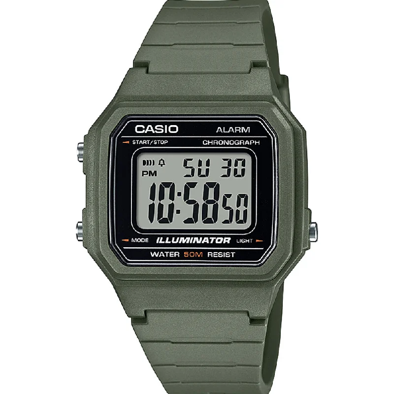 Casio W217H-3A Utility Khaki Green Digital Watch