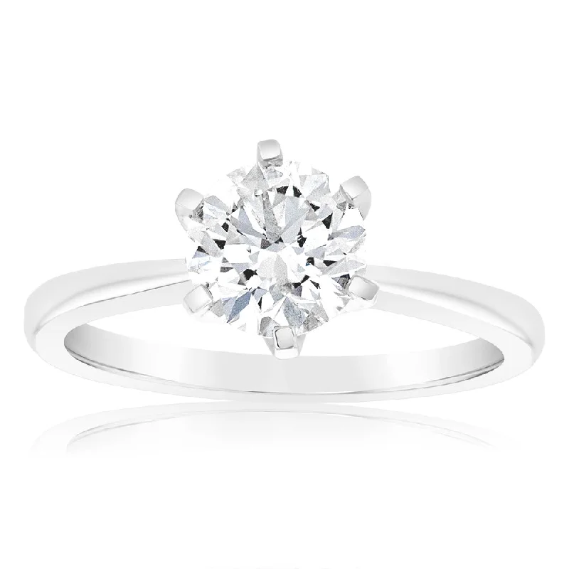 Certified Luminesce Lab Grown 1.5 Carat Solitaire Engagement Ring in 18ct White Gold