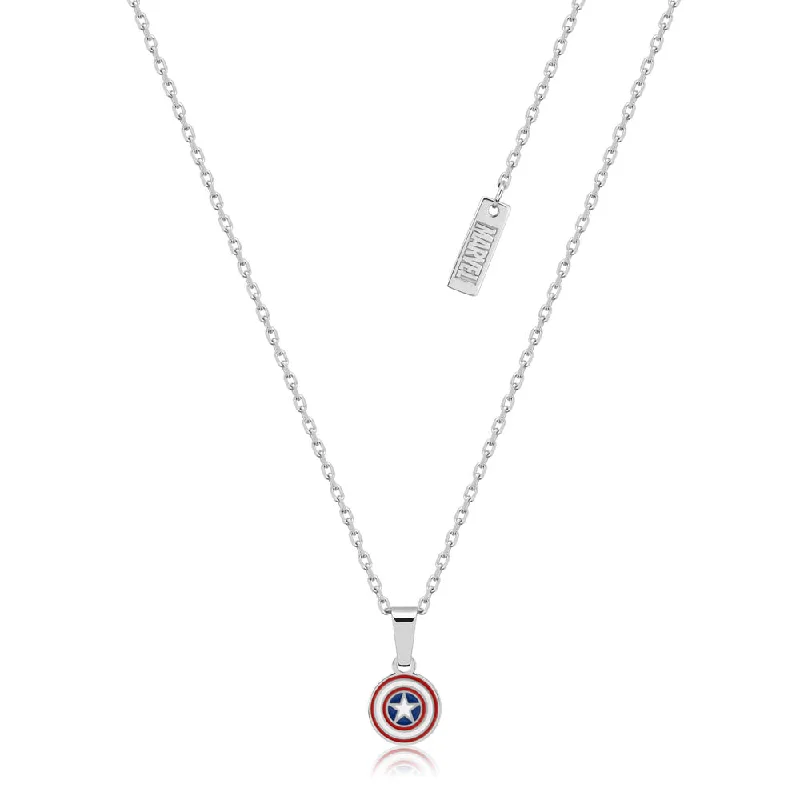 Disney Stainless Steel Captain America Pendant On Chain