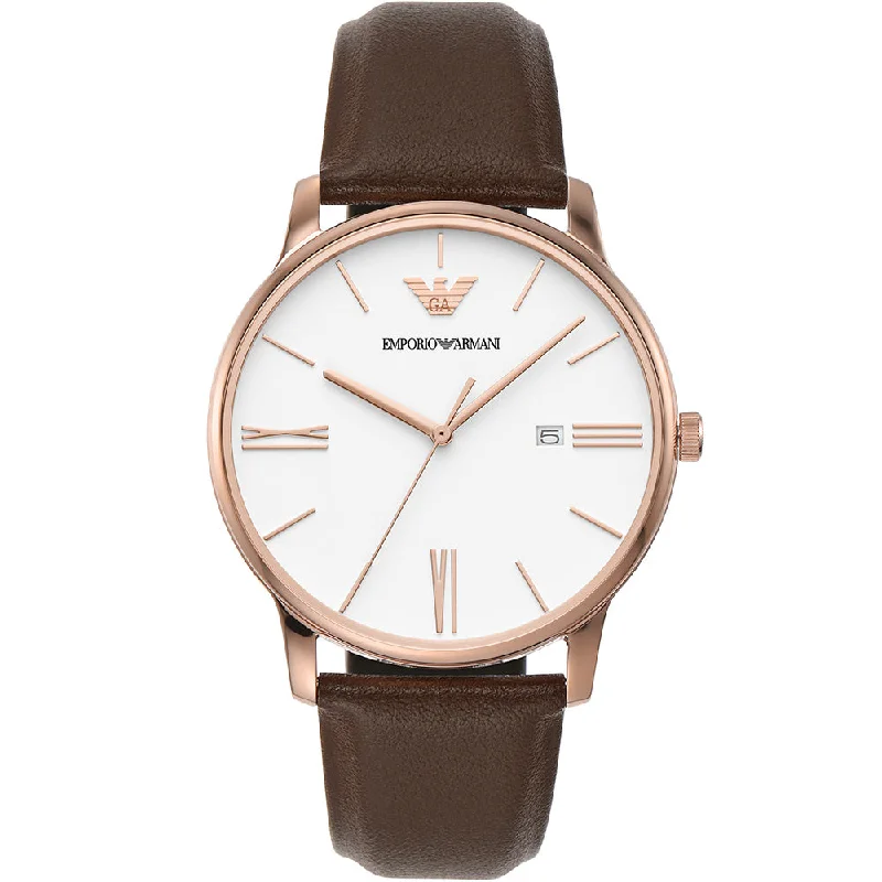 Emporio Armani AR11572 Minimalist Mens Leather Watch