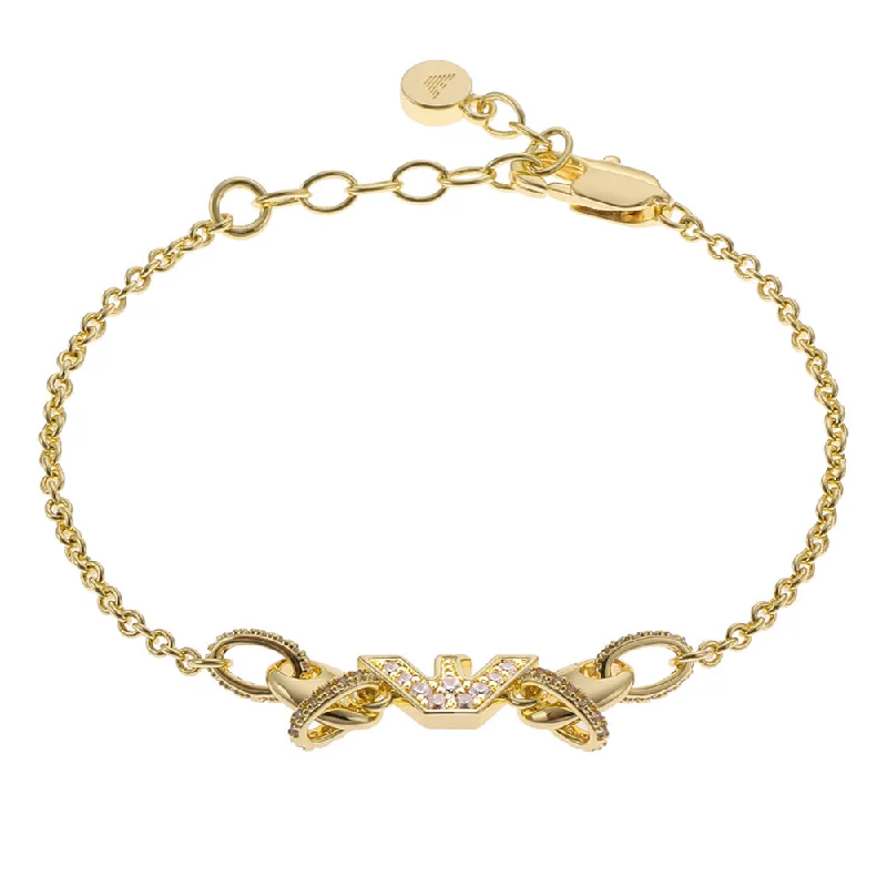 Emporio Armani Gold Plated Brass Sentimental CZ Bracelet