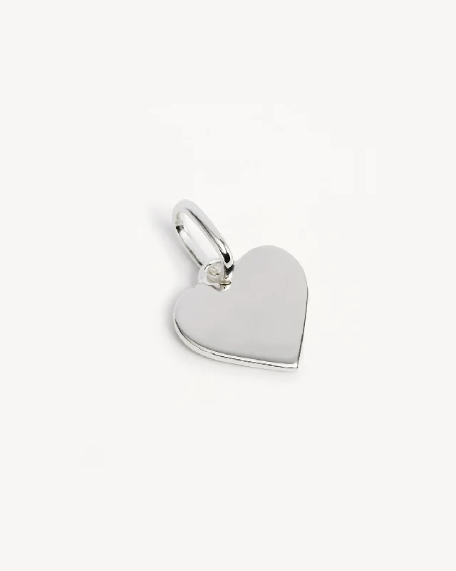 Sterling Silver Engravable Heart Pendant