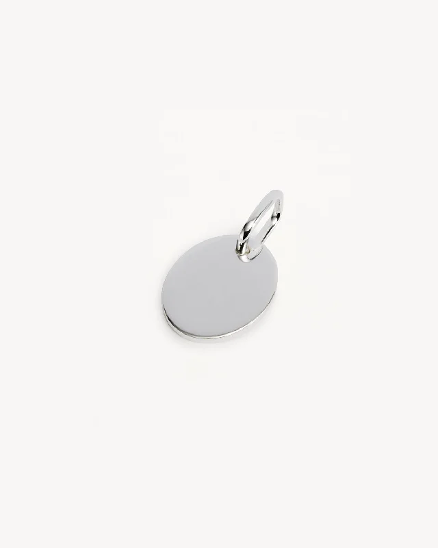 Sterling Silver Engravable Oval Pendant