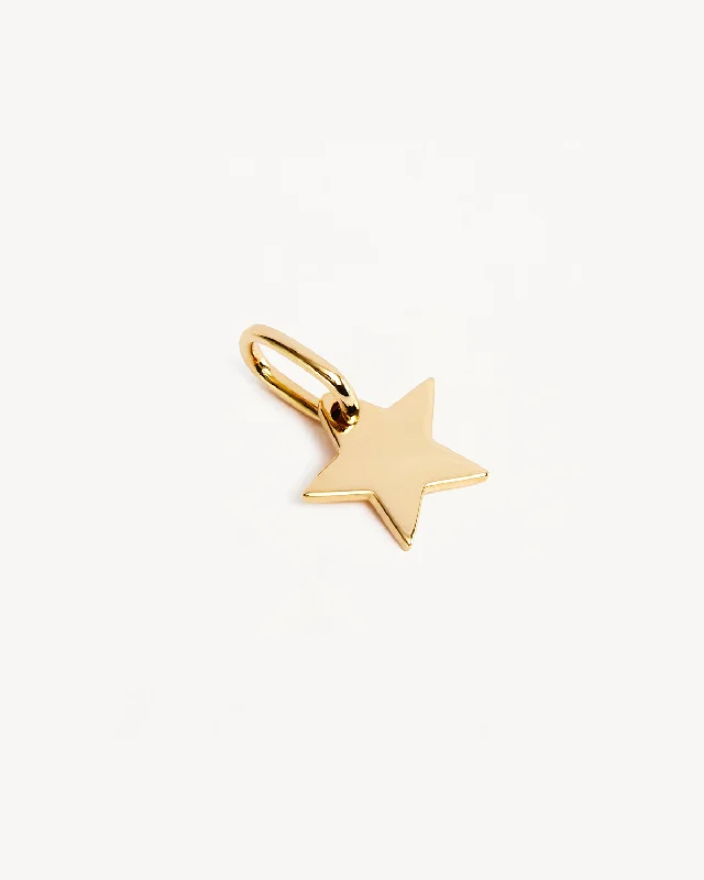 9k Solid Gold Engravable Star Pendant