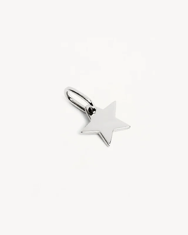 Sterling Silver Engravable Star Pendant