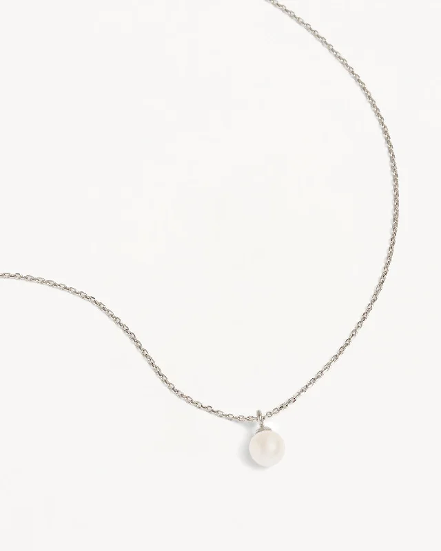 Sterling Silver Floating On Air Pearl Necklace