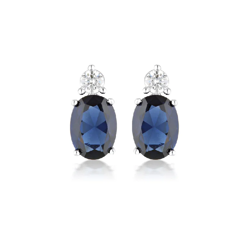 Georgini Aurora Sterling Silver Australis Sapphire Earrings