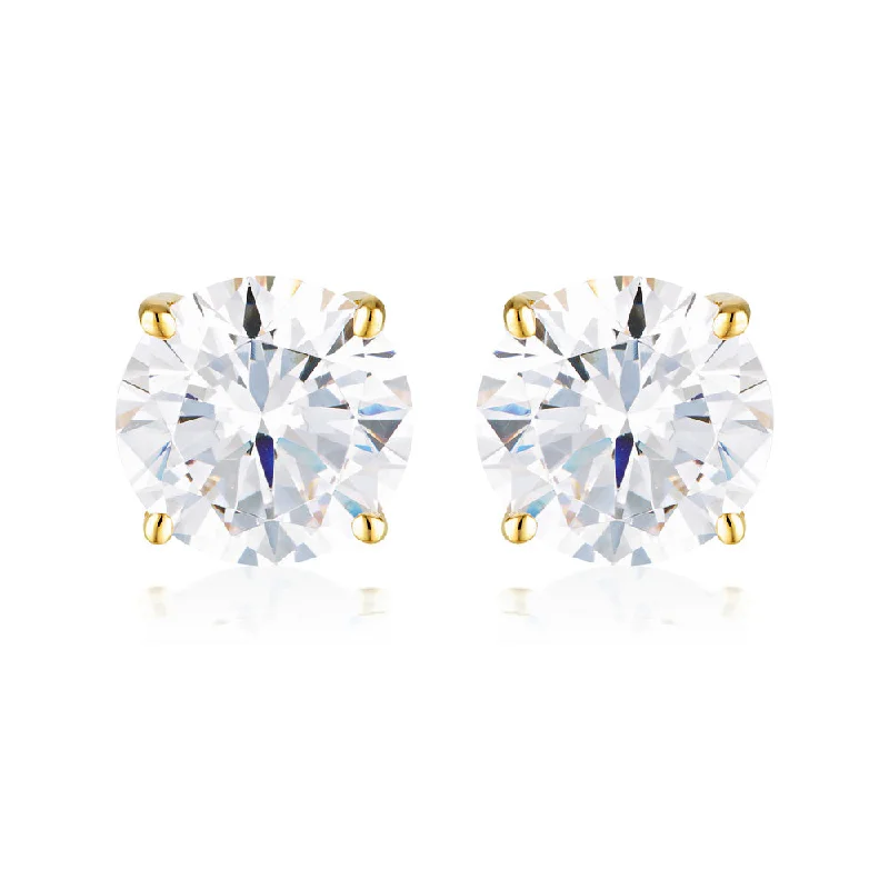 Georgini Gold Plated Sterling Silver 9mm Round Stud Earrings