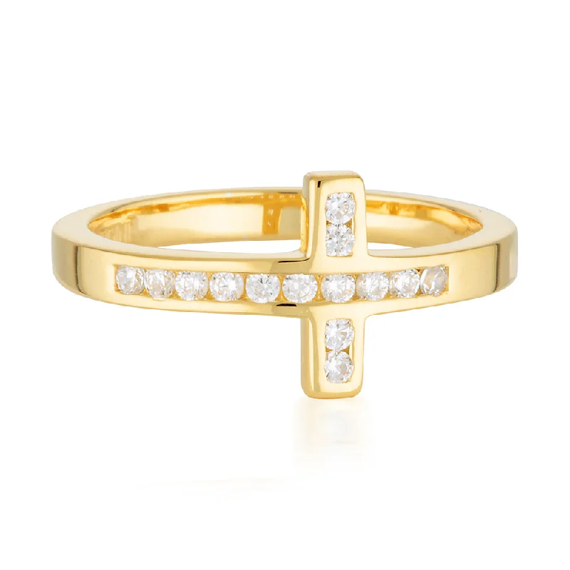 Georgini Gold Plated Sterling Silver Spiritus Wrap Cross Ring